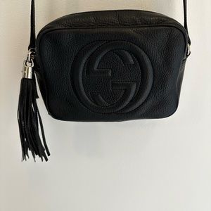 100% Authentic used Pebbled Calfskin Small Soho Disco Bag Black